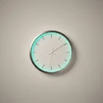 Minimalist wall clock with a glowing arc showing protected focus time on a soft neutral background.