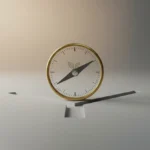 Minimalist brass compass on a neutral surface with a subtle forked path groove, symbolizing a values-based decision on growth.