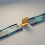 Modular bridge reconnecting two offset pathways, symbolizing calm cross-team coordination and an adjusted delivery plan.